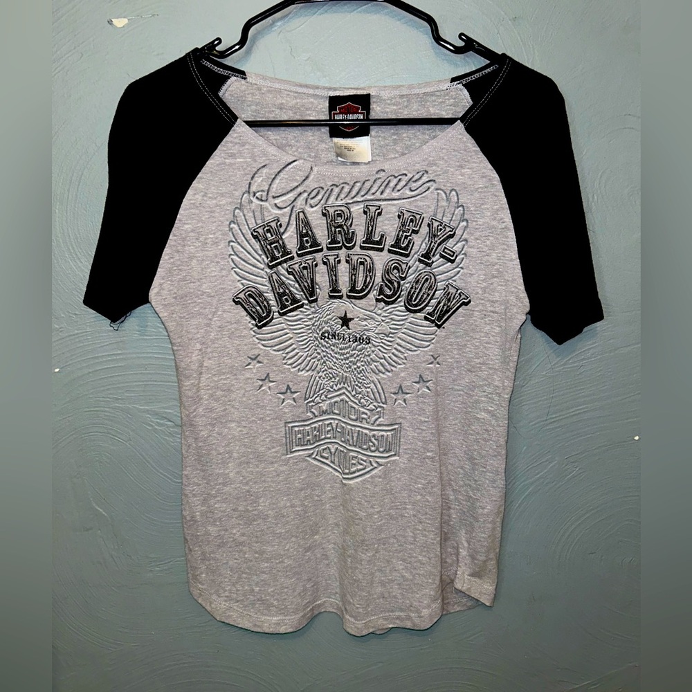 HARLEY-DAVIDSON Genuine Raglan Sleeve Shirt Lansing, Mi Sz. M